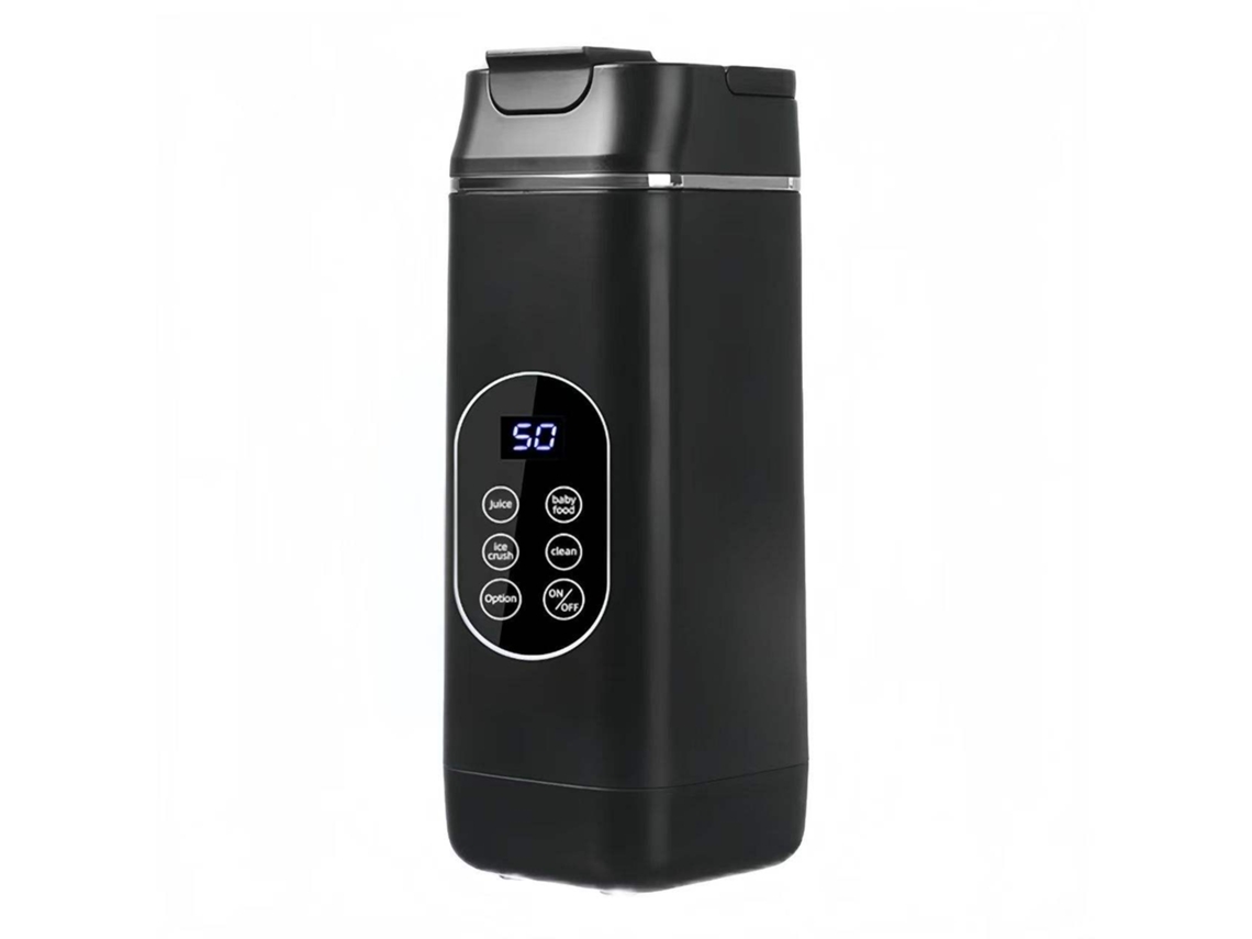 Licuadora portátil USB, 12 cuchillas, autolimpiable, tritura hielo. Vaso para jugo, color negro. Sfushos