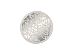 Decoración Pared Mdf Espejo Arbol Blanco 90x2x90cm