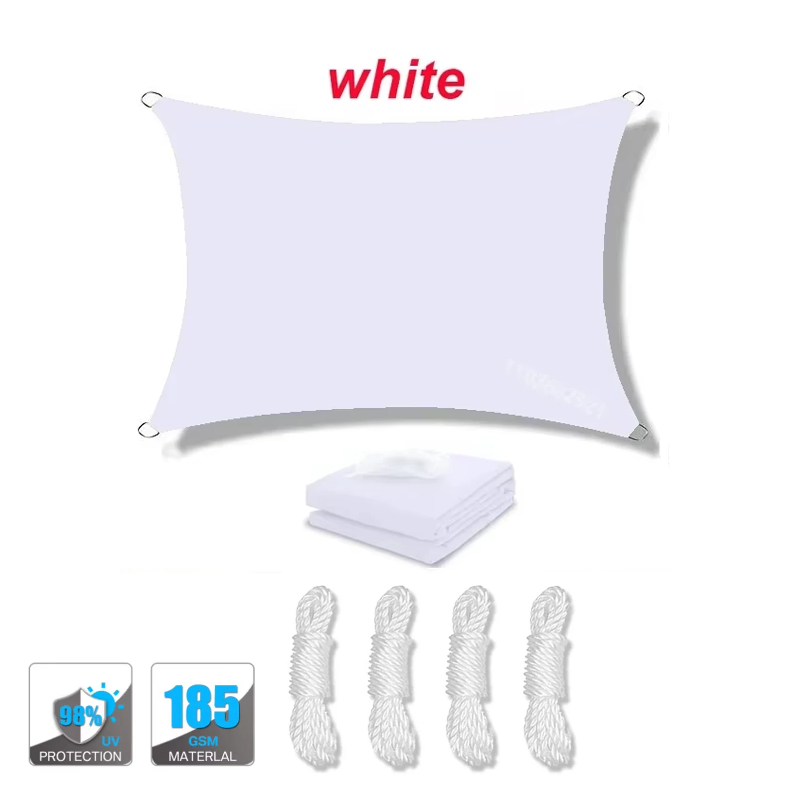 (blanco, 200x400cm) Toldo Impermeable, Protección Uv Del 95%, Alta Densidad, Transpirable, Apto Para Patios, Piscinas, Etc.