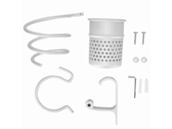 Soporte de pared para secador de pelo con organizador y cajón perforado para baño en aluminio espacial (mate C7)
