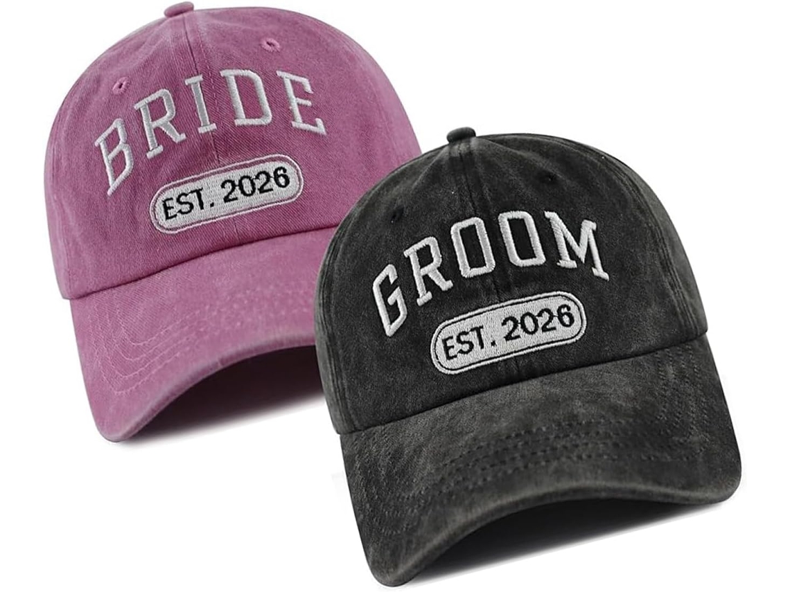Conjunto De 2 Gorras De Béisbol De Algodón Bordadas Para Hombre Y Mujer, Ideales Para Fiestas, Bodas, Lunas De Miel Y Otras Ocasiones.