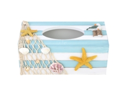 Caja De Papel Higiénico De Madera Con Diseño De Estrella De Mar Para Decoración De Restaurantes, Cafeterías Y Hogares.