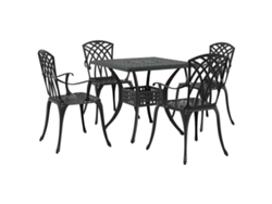 Maison Exclusive - Conjunto De Mesa De Jardín 5 Pcs Negro Aluminio Fundido