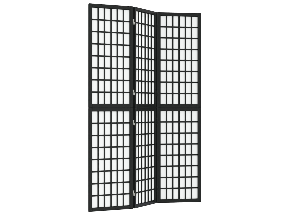 Biombo plegable de 3 paneles, 120 x 170 cm, madera de abeto negro y papel de arroz, Dec031177