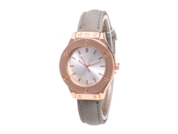Reloj De Pulsera Unisex Con Correa De Piel Sintética, Estilo Moderno Y Movimiento De Cuarzo Gris.