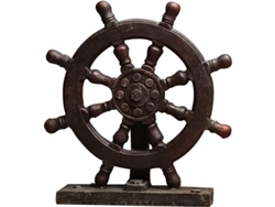 Decoración Náutica De Pared: Timón De Barco, Ancla, Vela, Estilo Mediterráneo, Resina Sintética.