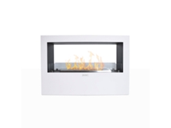 Chimenea de bioetanol de pie para uso interior y exterior Giotto S White 100x30x70