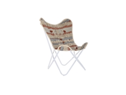 Sillon Algodon Hierro Mariposa Naranja 74x65x90cm
