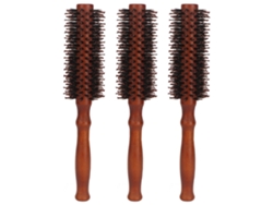 3pcs Cepillo Redondo De Nylon Antiestático Resistente Al Calor Para Peinados De Franja En Salón Y Hogar