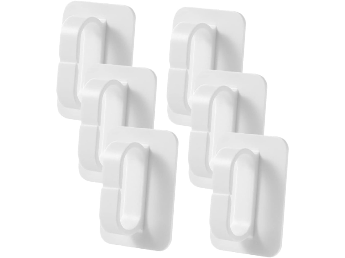 Juego De 6 Ganchos Adhesivos Multifuncionales Para Pared, Ideales Para Toallas, Llaves Y Objetos Pequeños.