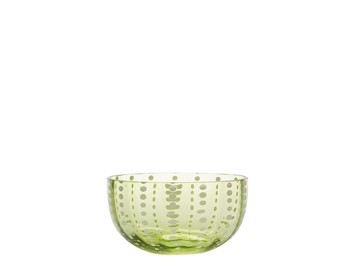 Juego De 6 Cuencos Zafferano Pearl Verde Manzana, Hechos A Mano En Vidrio. Diseño Elegante Y Refinado Para Mesas Modernas Y Únicas - Colección Perle