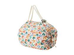 Bolsa de la compra reutilizable y plegable para acampar, viajar y para ir al supermercado, con letras coloridas. GOKOCO