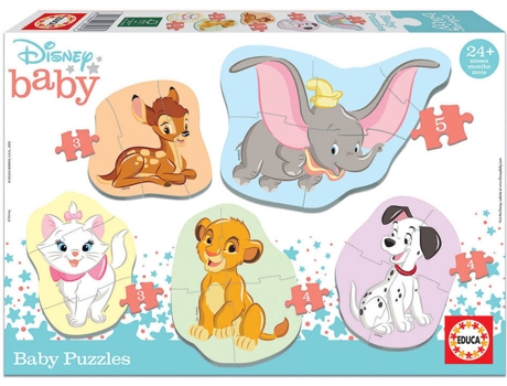 Puzzle EDUCA 5 Baby Puzzles Disney Animales 3-4-5 (Edad Mínima: 2 Años - 3-5 Piezas)