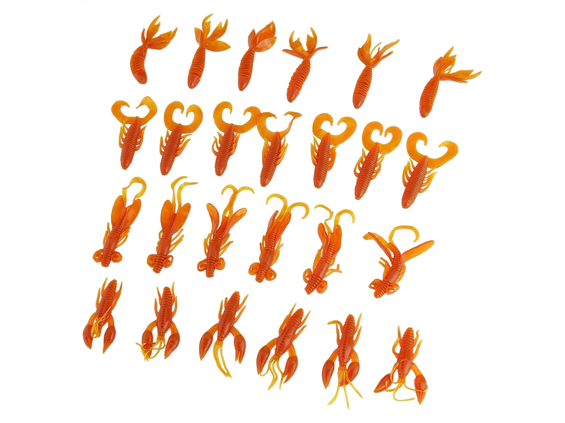 25 Unidades De Cebo De Silicona Con Forma De Gusano Para La Pesca De Carpas Y Lubinas - Naranja