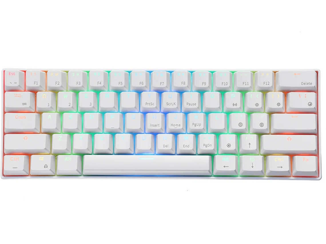 Teclado Gaming ROYAL KLUDGE RK61 (USB - Layout Inglés - Blanco)