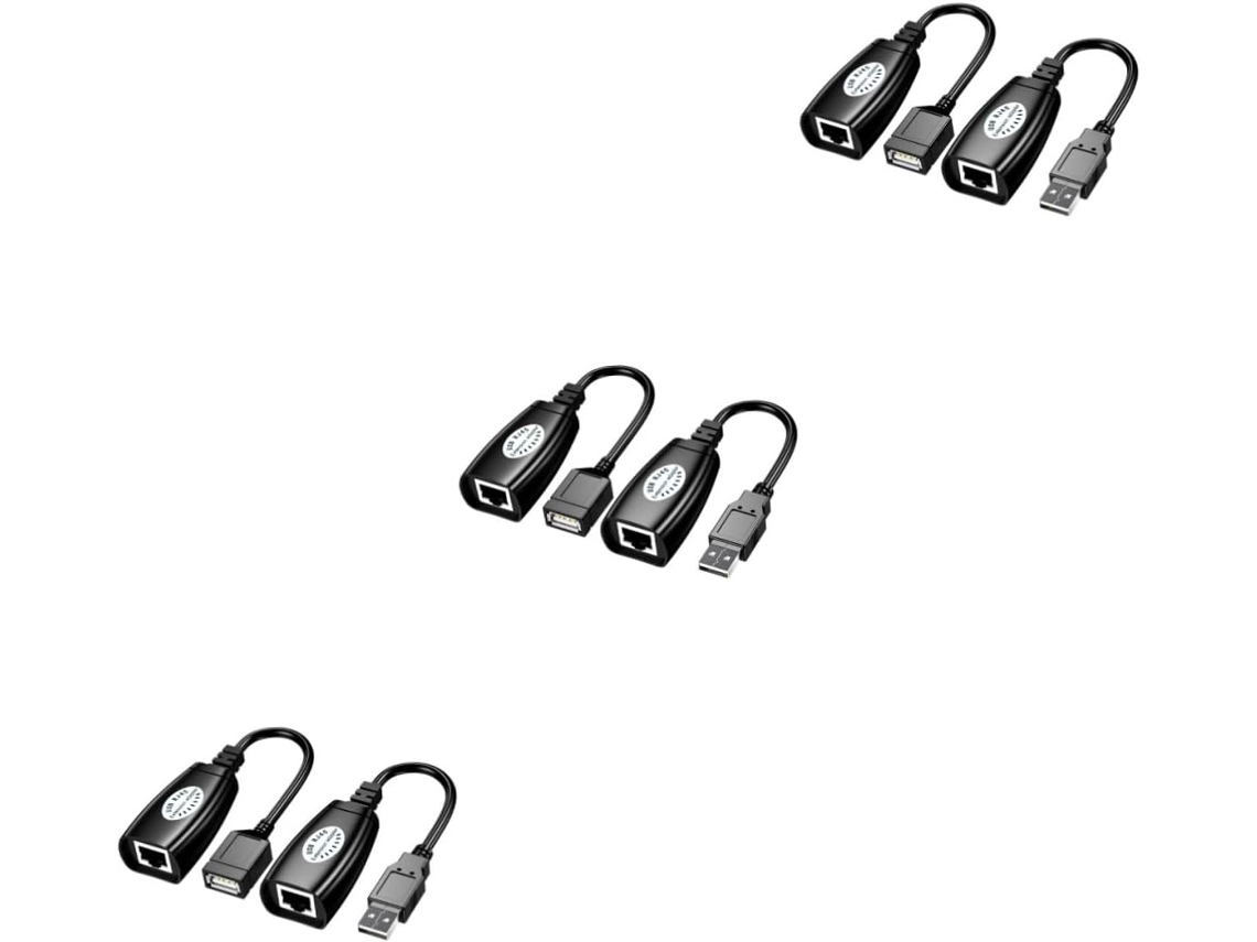Adaptador De Cable Extensor Ethernet Usb De 3 Piezas Para Oficina En Casa Y