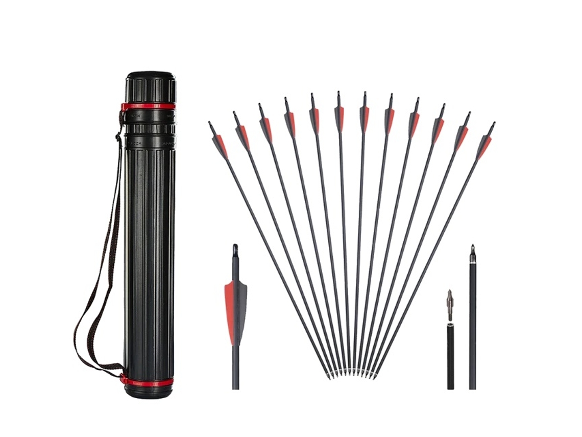 Flechas de carbono, juego mixto, plumas de TPU, juego de 2 OEM