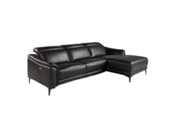 Sofá chaise longue relax derecha piel negro ANGEL CERDA