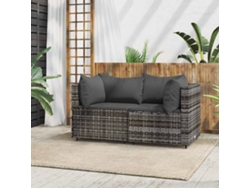 Sofás esquineros de jardín de 2 piezas con cojines de ratán gris Lovely Home
