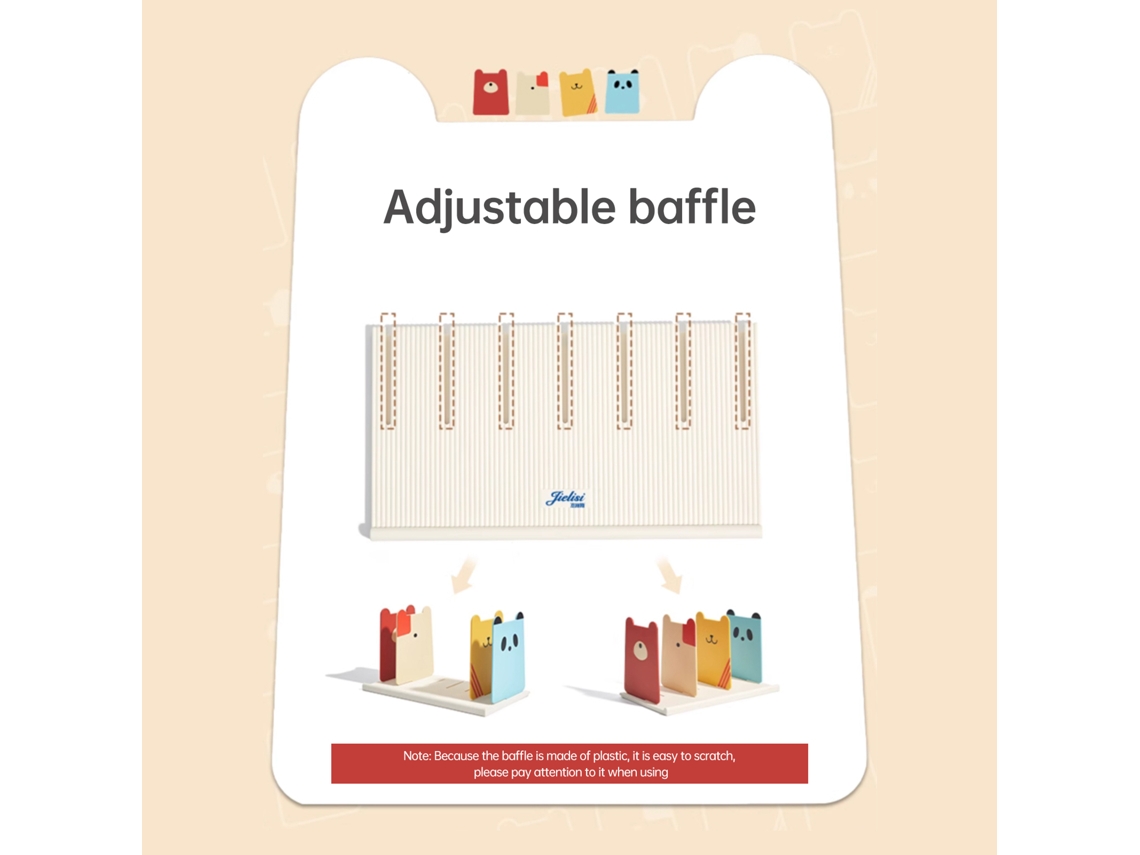 Organizador De Arquivos Vertical Para Escritório Com 4 Seções E 7 Posições Ajustáveis