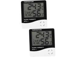 Juego de 2 pequeños relojes de interior sin pilas con recordatorio de temperatura y humedad e higrómetro, ideales para Gokoco