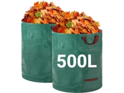 Dos Bolsas De Jardinería De 500 Litros, Duraderas E Impermeables, Con Asas.