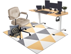 Tapete Protetor Piso Cadeira Antiderrapante 70 X 120 Cm Parquet Madeira Escritório, Rodízios,