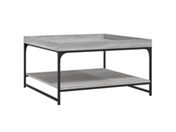 Maison Exclusive - Mesa Centro Madera Ingeniería Y Hierro Gris Sonoma 80x80x45 Cm