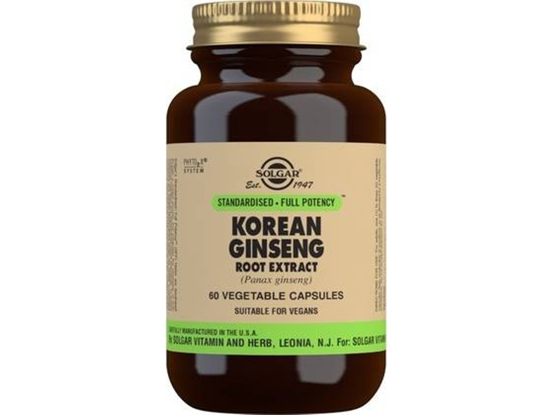 Complemento Alimentar SOLGAR Ginseng Coreano (60 cápsulas vegetais)