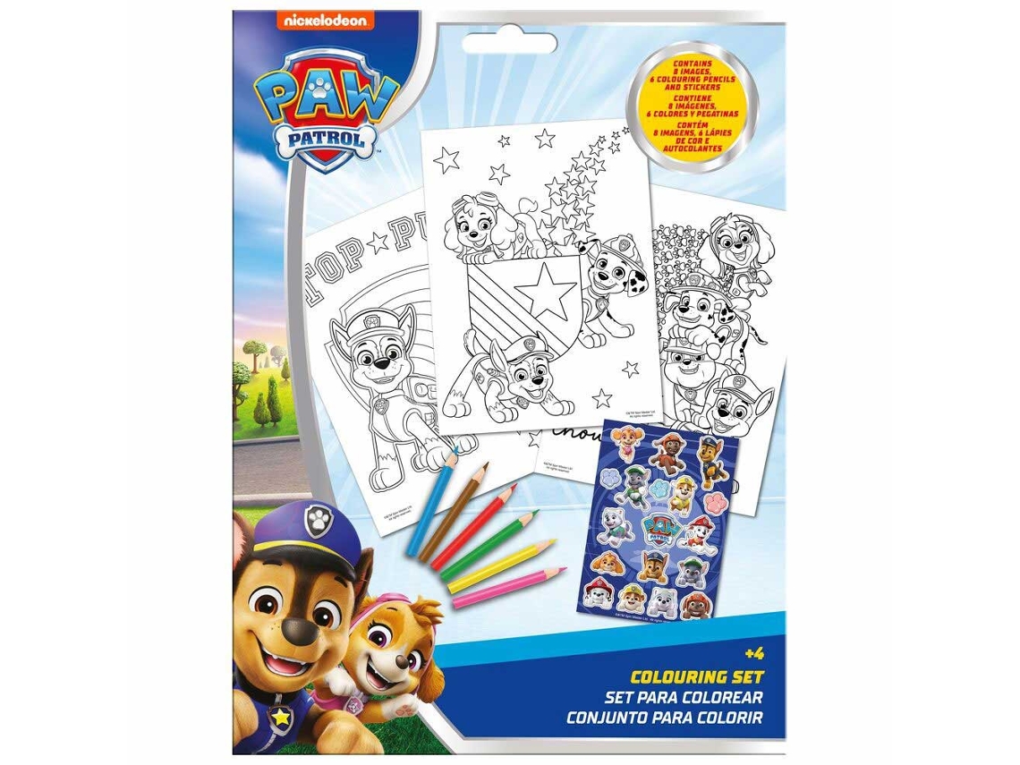 Conjunto Para Colorir Com Autocolantes Patrulha Pata Pw20005 Nickelodeon