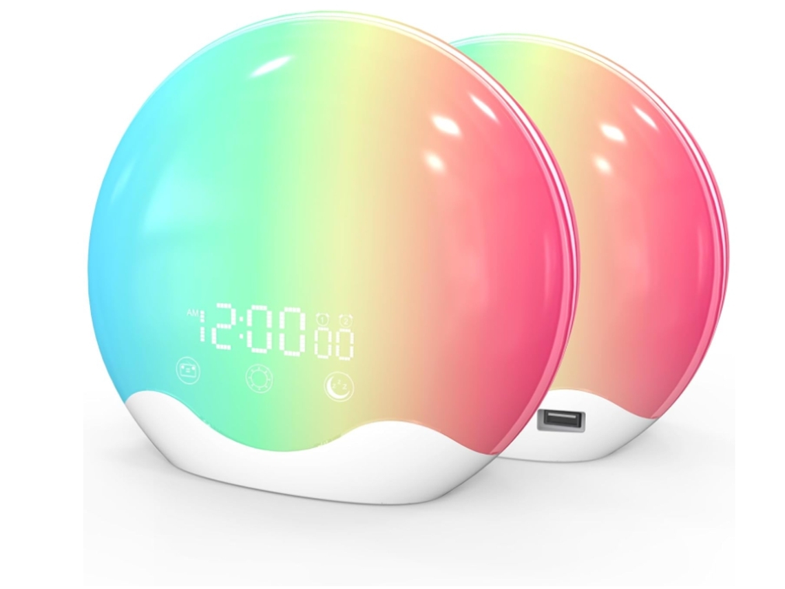 Reloj Despertador Con Simulación De Amanecer, Pantalla De Doble Cara, Función De Alarma, Luz Nocturna Inteligente.