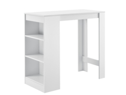 Mesa de bar Kouvola con 3 estantes aglomerado 110 x 50 x 103 cm - Blanco [EN.CASA]