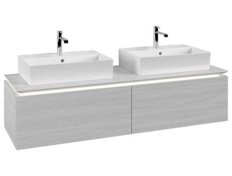Villeroy &amp Boch Legato Vanity unit B676 1600x380x500mm 2 lavabos iluminación LED