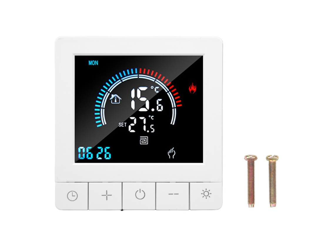 Termostato Inteligente Para Calefacción Por Suelo Radiante Con Pantalla Táctil Y Mando A Distancia Programable, 90-240 V 3 A