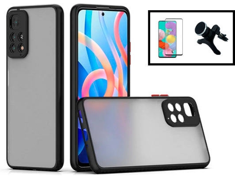 Kit Carcasa Trasera Protección Cámara + Protector de Pantalla Xiaomi Redmi Note 11 Pro 5G GIFT4ME Negro