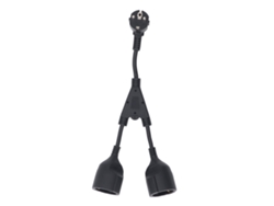 2026-3500w Splitter De Poder Y 1 A 2 Plug Doble Para Tomacorrientes Extensión Cable Cocina Oficina Hogar Negro