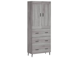 Aparador Alto VIDAXL Gris Madera contrachapada (69,5x34x180 cm)