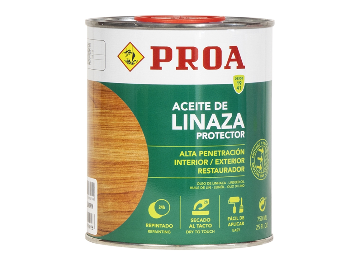 ACEITE DE LINAZA PROA Protección y nutrición para la madera Transparente amarillento 0,75L