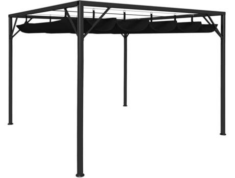 Cenador de jardín con tejado retráctil VIDAXL gris antracita (3x3 m)