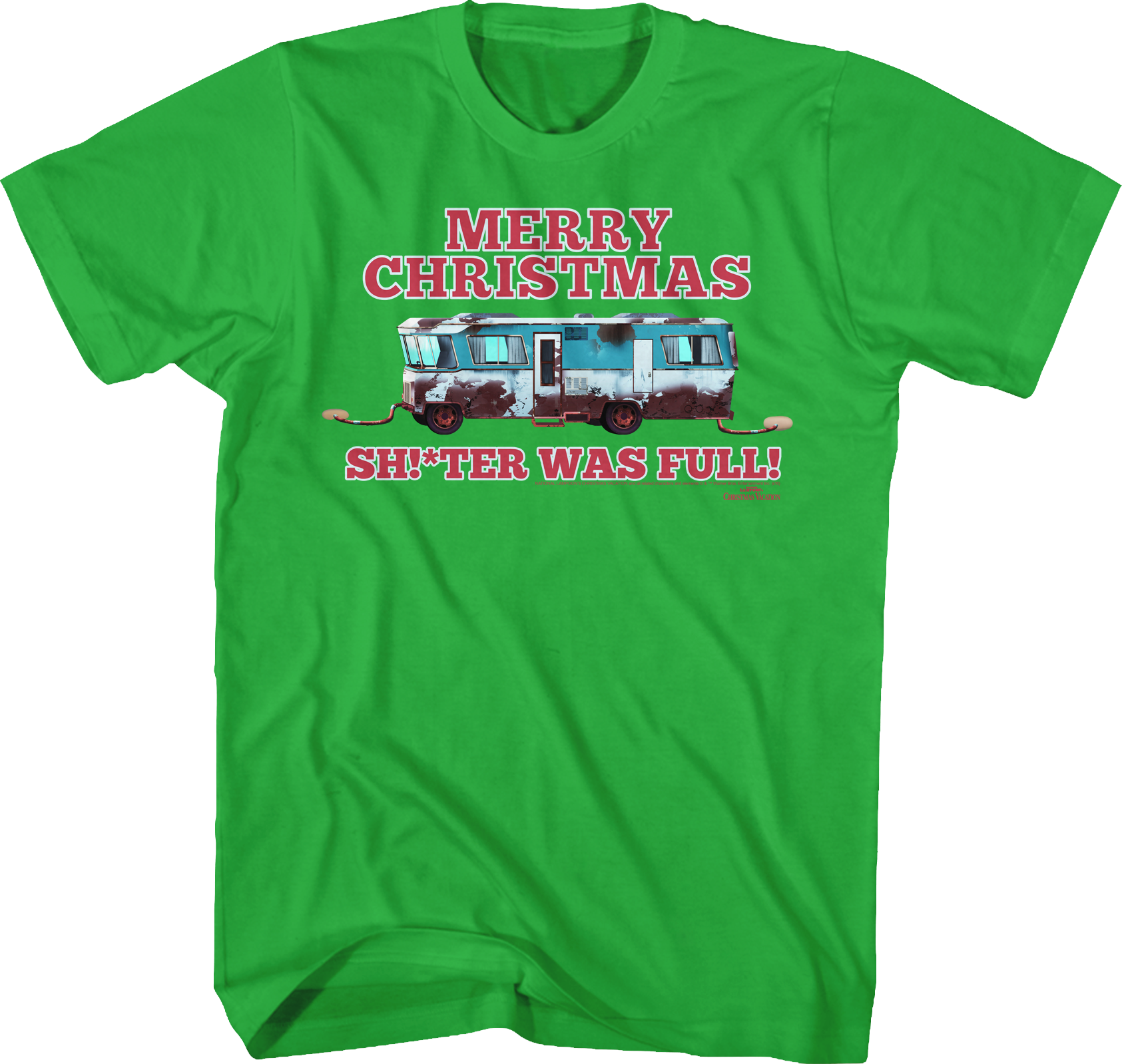Camiseta Unisexo DEEPSTONE Merry Christmas Shitter Was Full Christmas Vacation Kelly verde (XXXL)