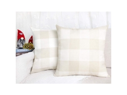 2026-41218-2 Fundas Almohada Bufanda Rústica Tela Poliéster Lino Beige Blanco 45x45cm Decoración Otoño