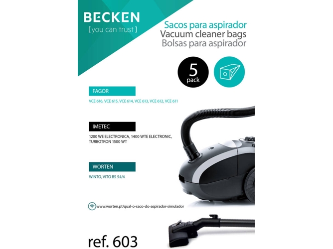 Bolsa de aspirador BECKEN REFª603 (5 unidades)