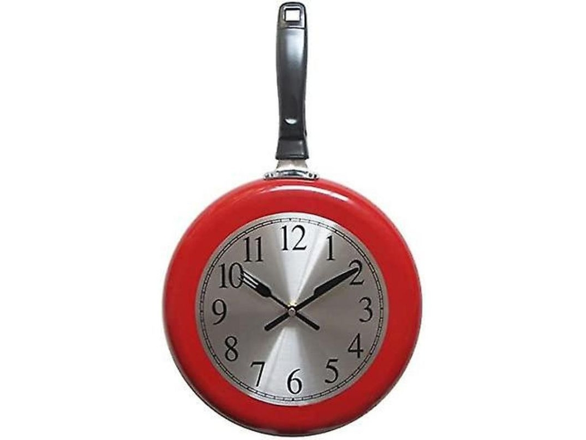2026-reloj De Pared De Cocina Temática 10 Pulgadas Metalico Rojo Decoración Hogar Qgk