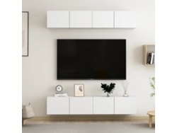 Estantería/Muebles de TV 4 Pzs 80X30X30 Cm Contrachapado Blanco