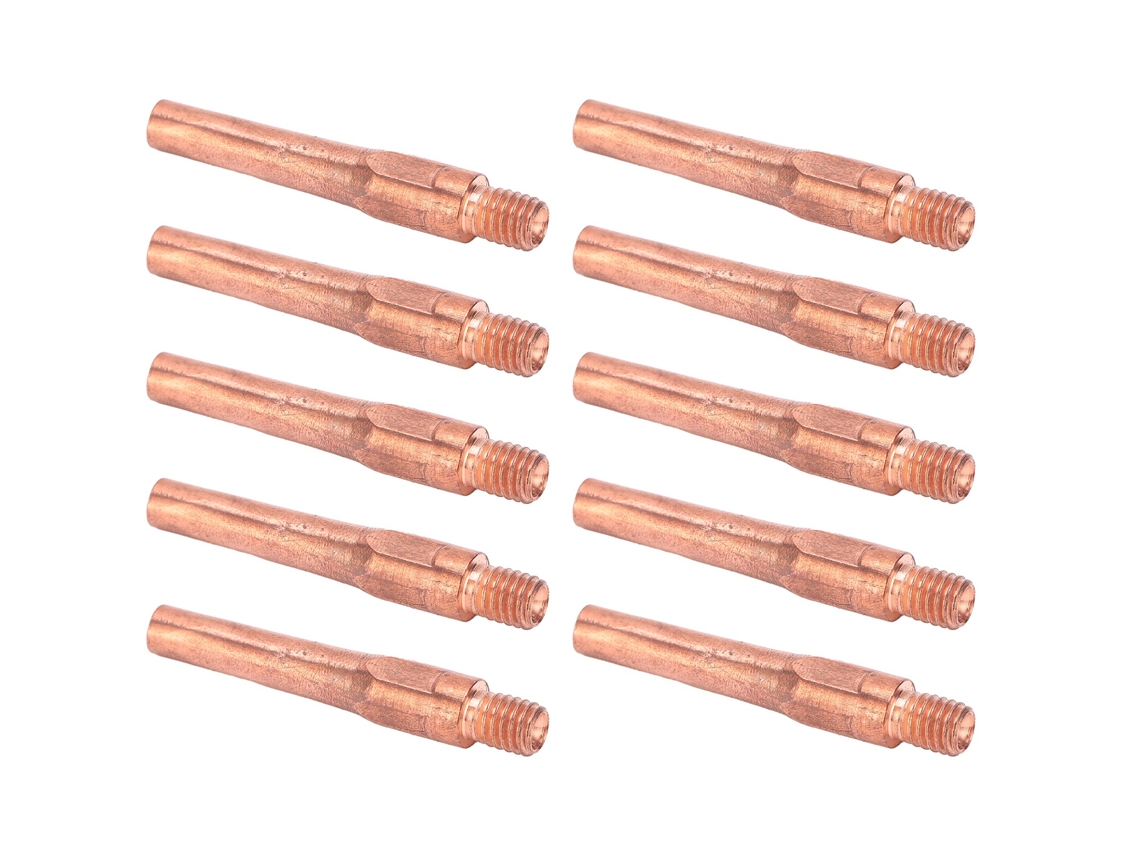 10 Puntas De Contacto M6 De Cobre Para Soldador, 45 X 7,5 X 1,2 Mm.