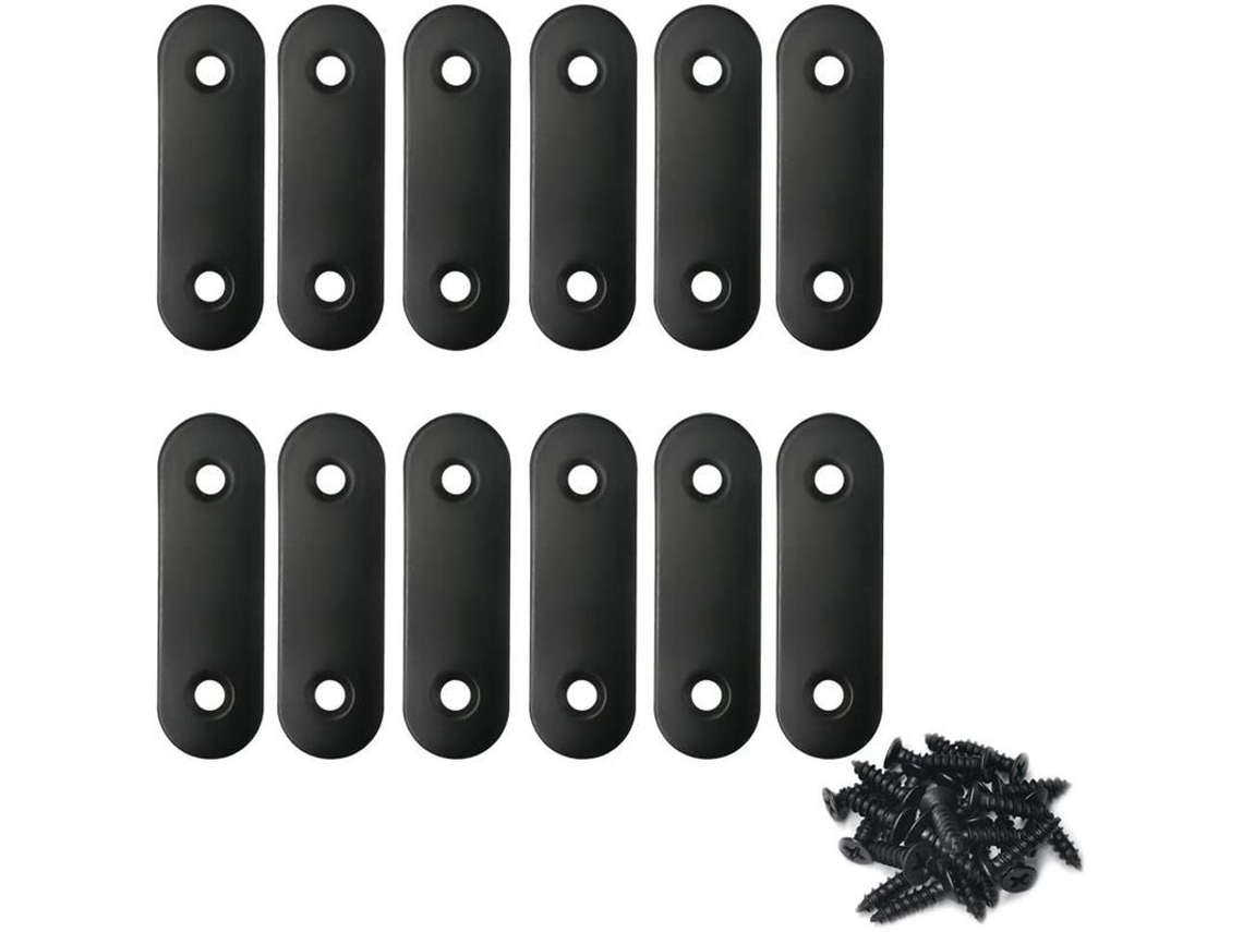 Escuadra Rectangular De Acero Inoxidable Negro De 16x56 Mm - 12 Unidades