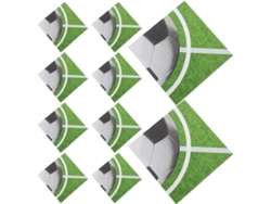 100 33x33 Cm Paquete De Servilletas Papel Con Diseño Fútbol En Color Verde, Absorbentes Ideales