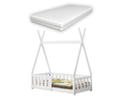 Estructura de Cama Infantil [EN.CASA] (Blanco - Madera - 70 x 140 cm)