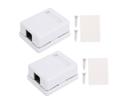 2 Piezas Caja De Montaje En Superficie Rj45 Cat6 Puerto Individual Para Escritorio Red Informática