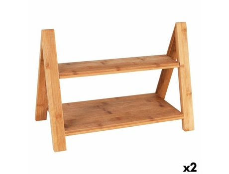 Tabla de servir VIEJO VALLE Doble altura Bambú 39,7 x 20,3 x 18 cm (2 Unidades)
